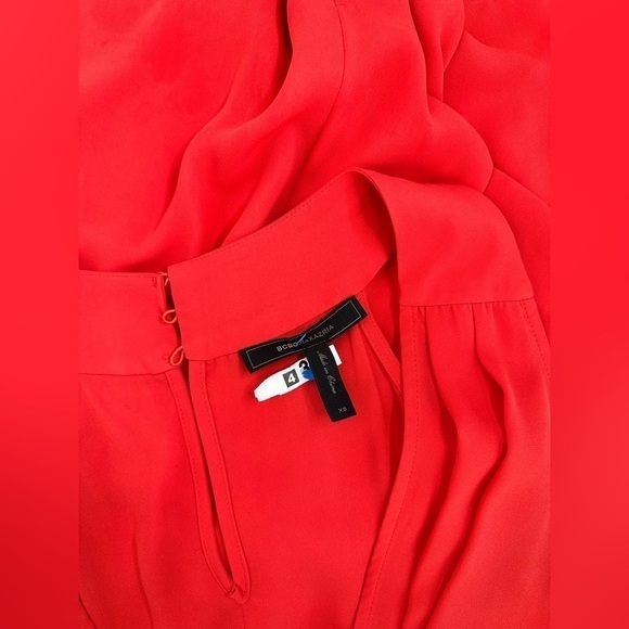 BCBGMaxazria Women’s Halter Romper Tangier Orange – Elastic Waist with Pockets - Picture 5 of 8